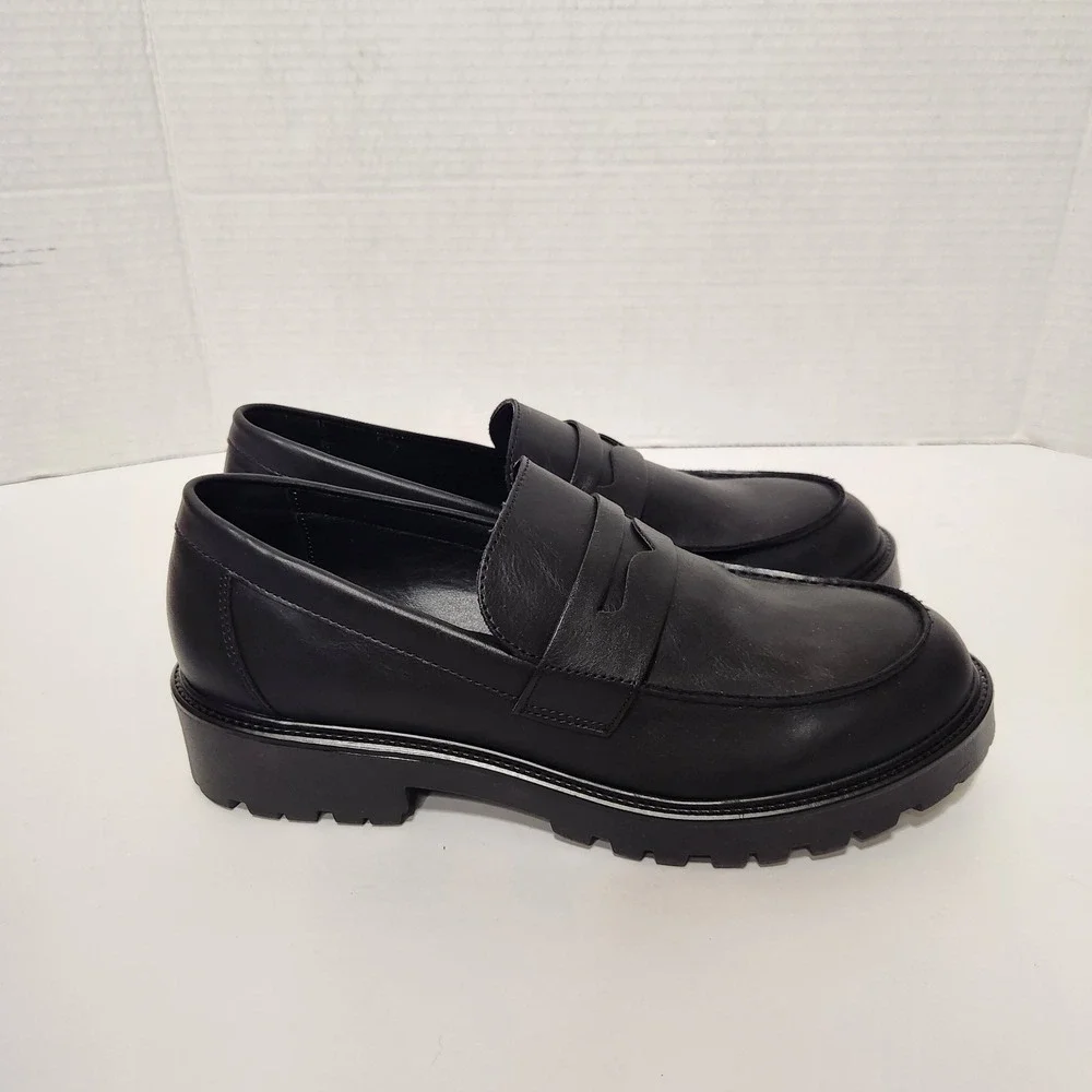 Steve Madden Womens Size 10M Shoes Black Vegan Comfort Fashion Platform Loafers